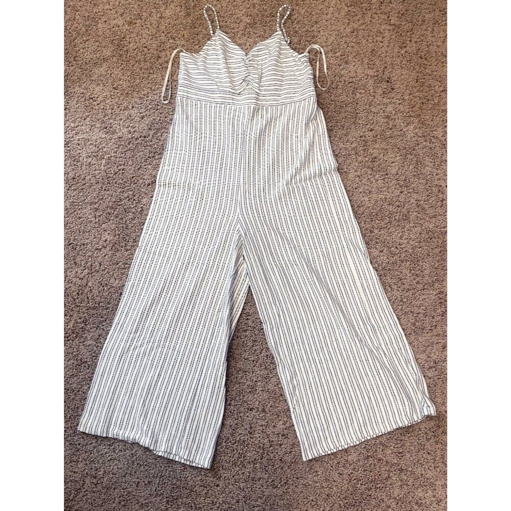 LOFT swim wide-leg jumpsuit Size Large Nautical Coastal Fisherman Beach